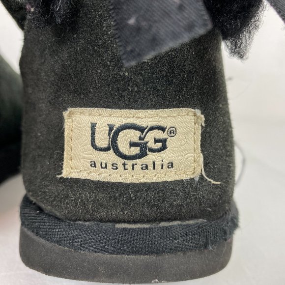 UGG Bailey II Black Bow Short Boot Slippers - Picture 7 of 11